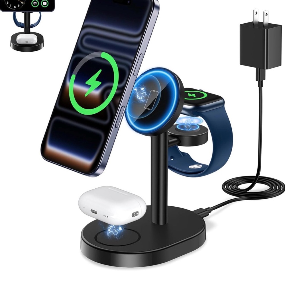 3-in-1 Wireless Charging Stand - Black